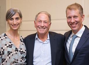 Rachel Goldbrenner, Rick Reiss and Trevor Morrison at the Reiss Center on Law and Security Launch Event