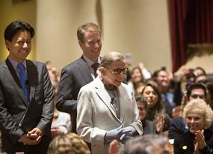 Ruth Bader Ginsburg with Kenji Yoshino and Dean Trevor Morrison