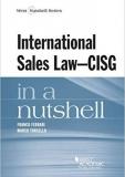"International Sales Law" book cover. A half blue, half white cover with black text that says the book title and the authors name. 