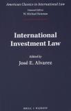"International Investment Law" book cover. A navy background with white text saying the book title and authors name. 