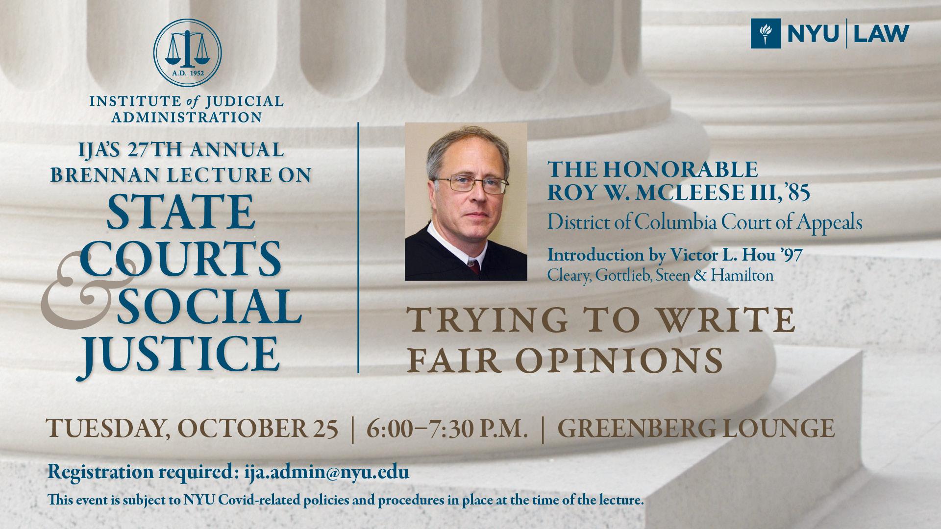 Banner design of the 27th Annual Brennan Lecture