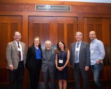 Prof. Samuel Estreicher flanked by NYU Law alum