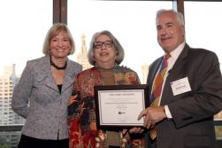 Sandra Katz accepting NYU Distinguished Administrator Award