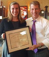 Leslie Hart accepting Law School Podell Award