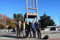 Nate Stein with coworkers in Geneva